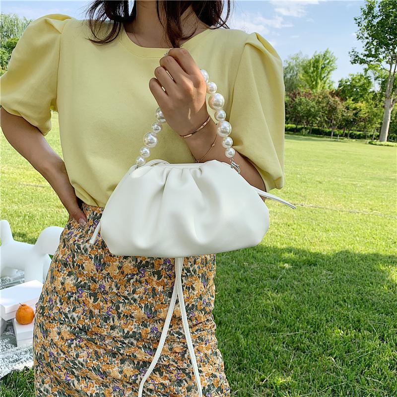 Nuevo bolso de mensajero para mujer con forma de bola de masa hervida y cadena de perlas