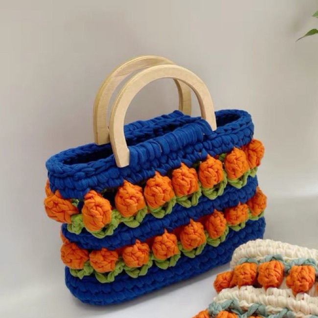 Ligne de tissu Crochet Tricot Tulipes Sacs à main