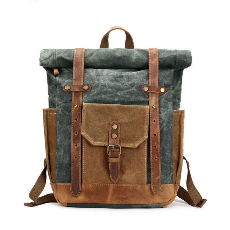 Men's Fashion Vintage Leather Canvas Laptop Bag