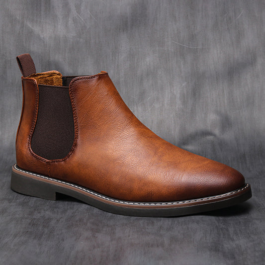 Bottes en cuir de vachette rétro à la mode pour hommes