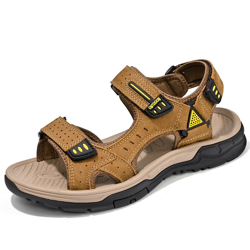 Breathable Men's Sandals Non-slip Top Layer Cowhide