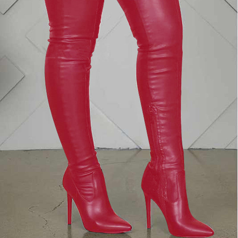 Ladies Over The Knee Boots Pointed Toe High Stiletto