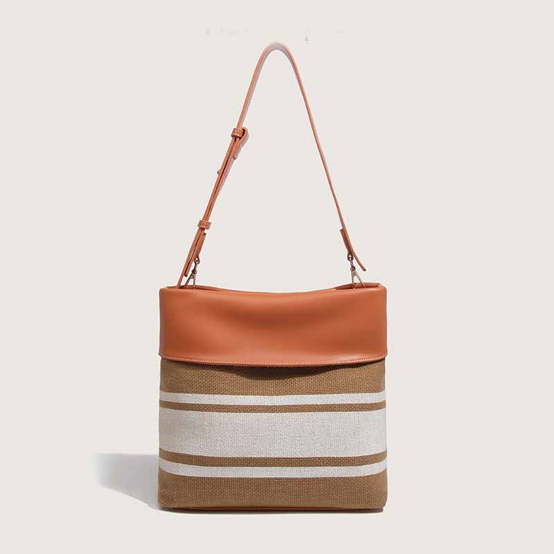 Sac à main en toile tendance avec niche en cuir