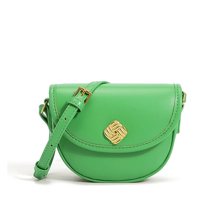 Round Bag Women's Single Shoulder Design Mini Saddle Bag Women's Bag