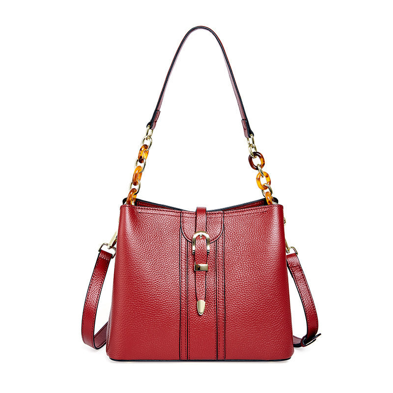 Leather Handbags Large Capacity Bucket Bag