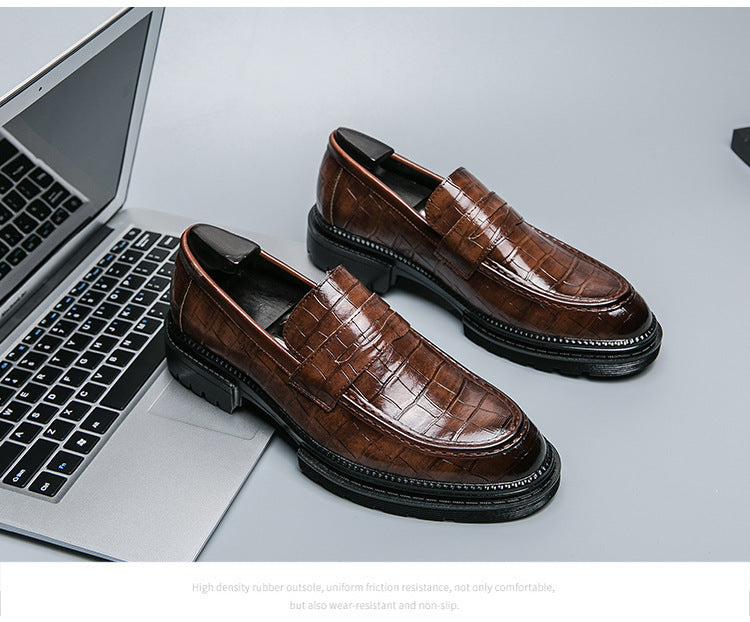 Mocassins à enfiler à plateforme pour hommes de grande taille