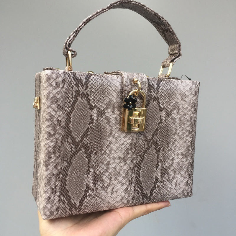 Bolso de piel con estampado de serpiente para mujer, estilo europeo y americano