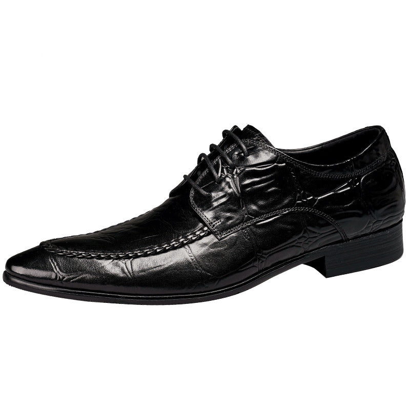 Men's Korean-style British Casual Alligator Pattern Leather Shoes