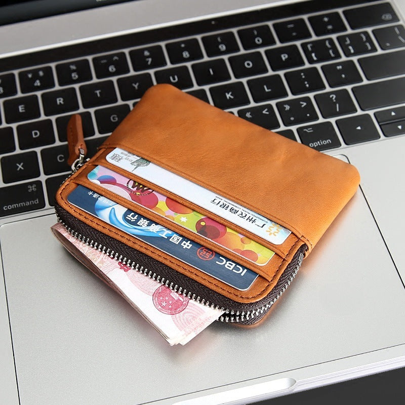 Leather Horizontal Wallet Retro First Layer Cowhide Ultra-thin