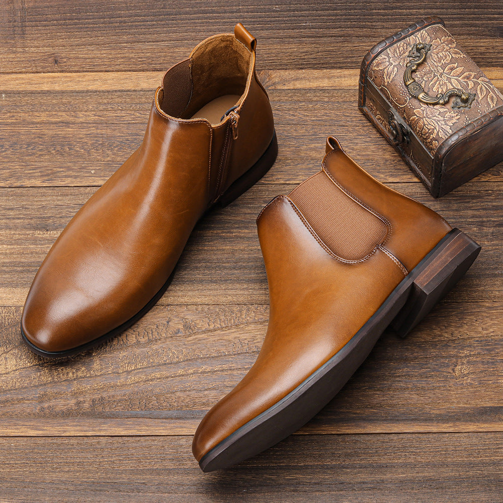 Botas Chelsea de talla grande para hombre, clásicas, de madera de raíz