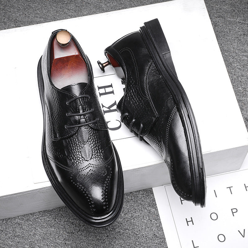 Men's Business Leather Shoes Brogue Formal Wear Business Casual