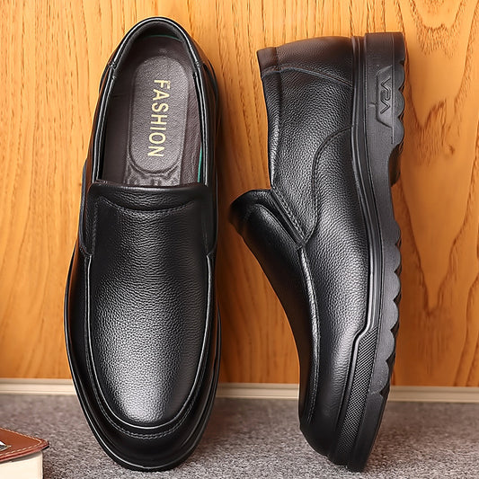 Zapatos británicos cómodos de suela suave y casuales de cuero genuino para hombres