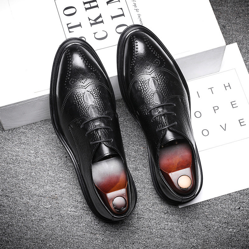 Men's Business Leather Shoes Brogue Formal Wear Business Casual