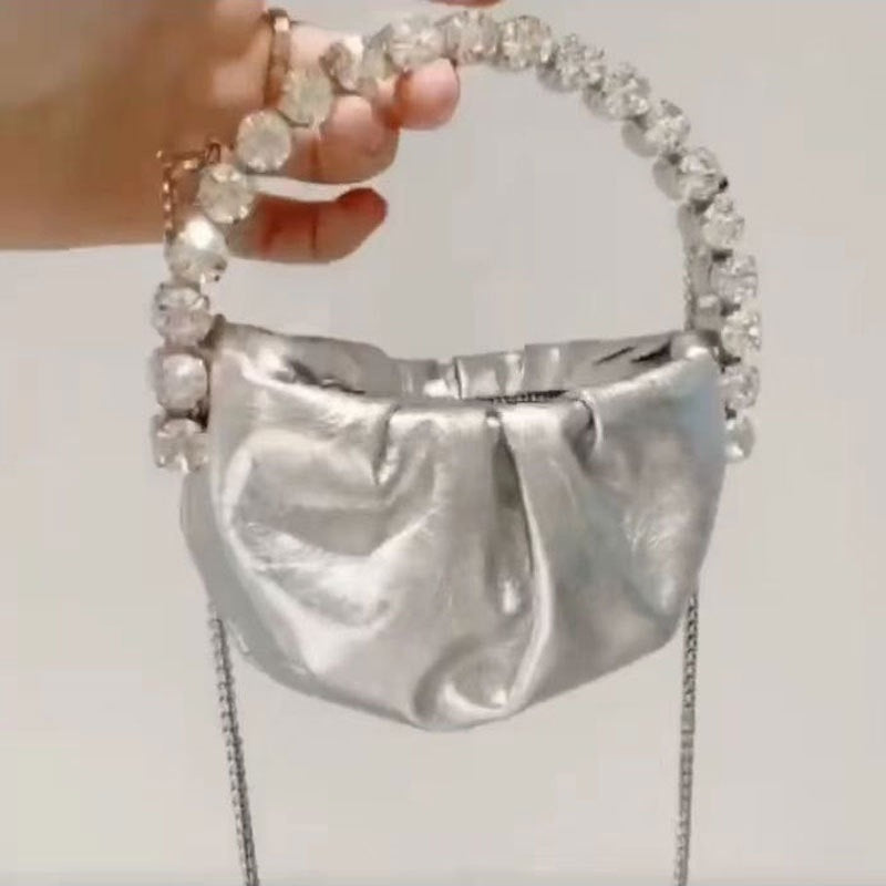 Bolso de noche cruzado con diamantes de imitación para mujer