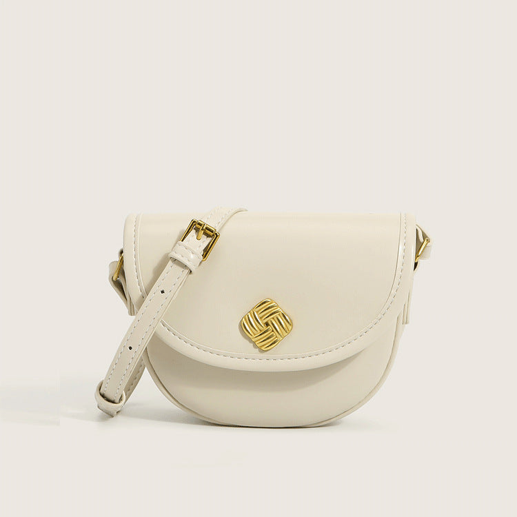 Bolso redondo para mujer, diseño de un solo hombro, mini bolso de sillín, bolso para mujer