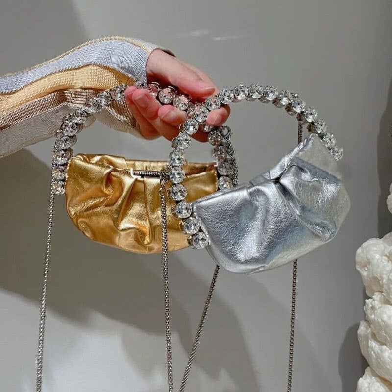 Bolso de noche cruzado con diamantes de imitación para mujer