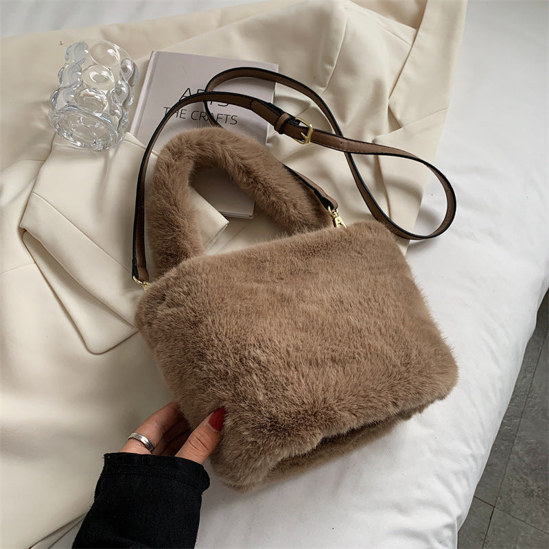 Faux Fur Rabbit Plush Shoulder Crossbody Bag