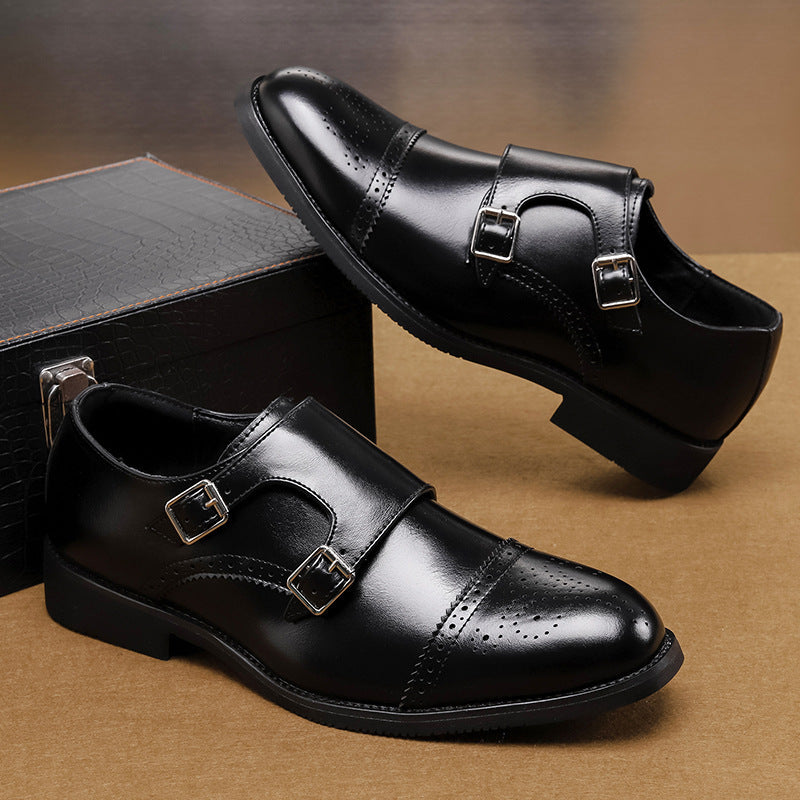 Chaussures basses en cuir pour hommes, style britannique, tendance, tenue de soirée, décontractée