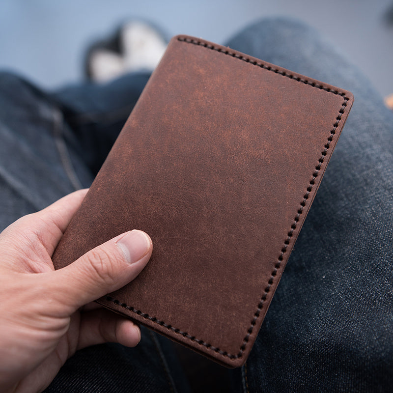 DIY Stitched Vintage Waxed Leather Travel Passport Bag Material