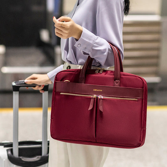 Bolso para portátil con cremallera de poliéster para mujer