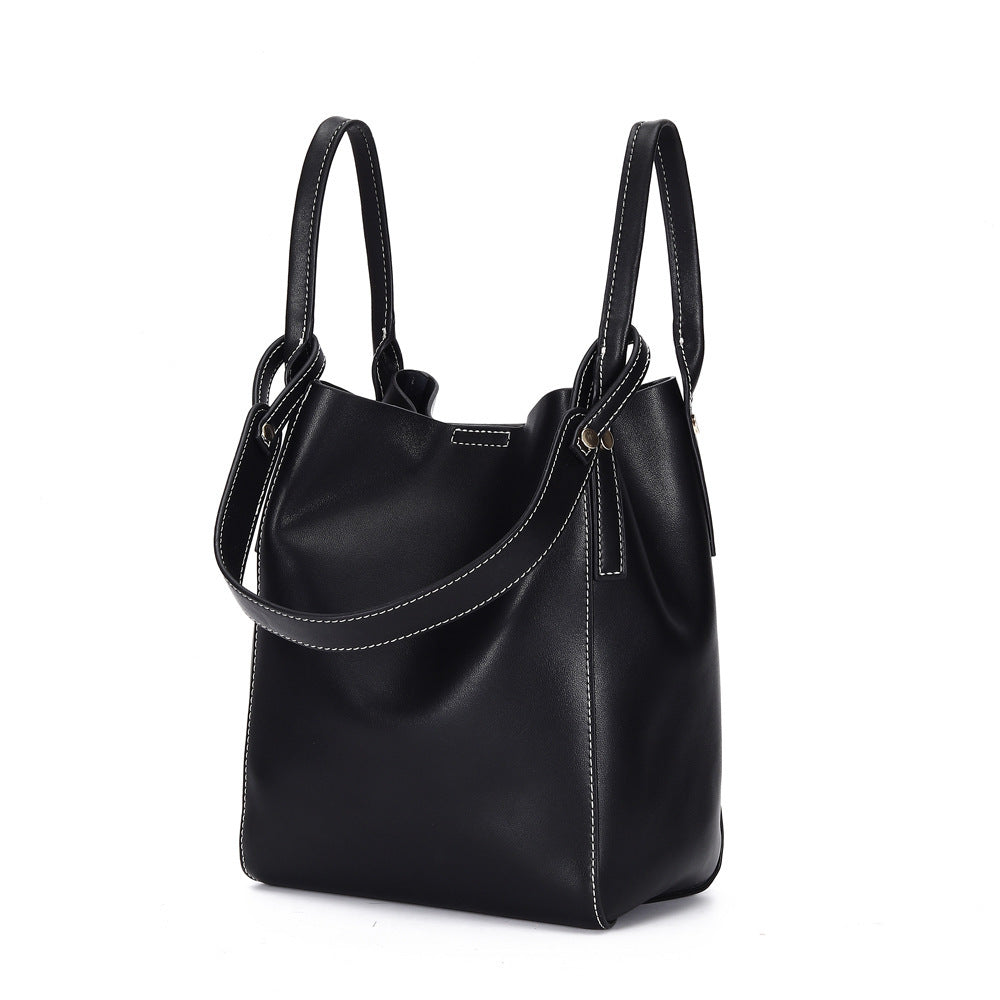 Original Fashion One-shoulder Soft Leather Bucket Bag