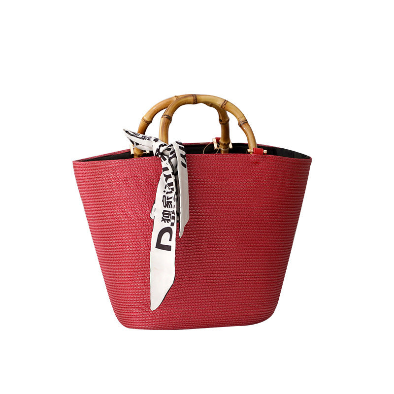 Large Capacity Niche Handbag Straw Woven Bag