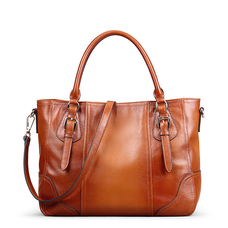 Sac à bandoulière simple rétro en cuir de vachette pour femme