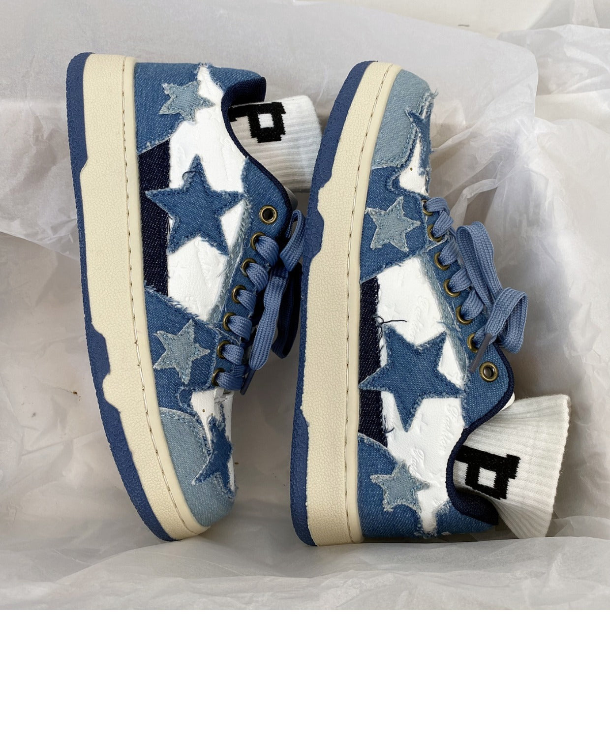 Hong Kong Style Niche Denim Blue Retro Sneakers