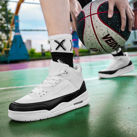 Chaussures de basket-ball montantes coréennes Chaussures d'entraînement de combat légères et respirantes