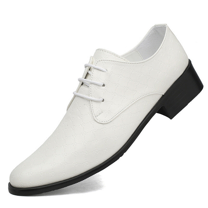 Zapatos de tacón alto formales puntiagudos de cuero PU para hombre