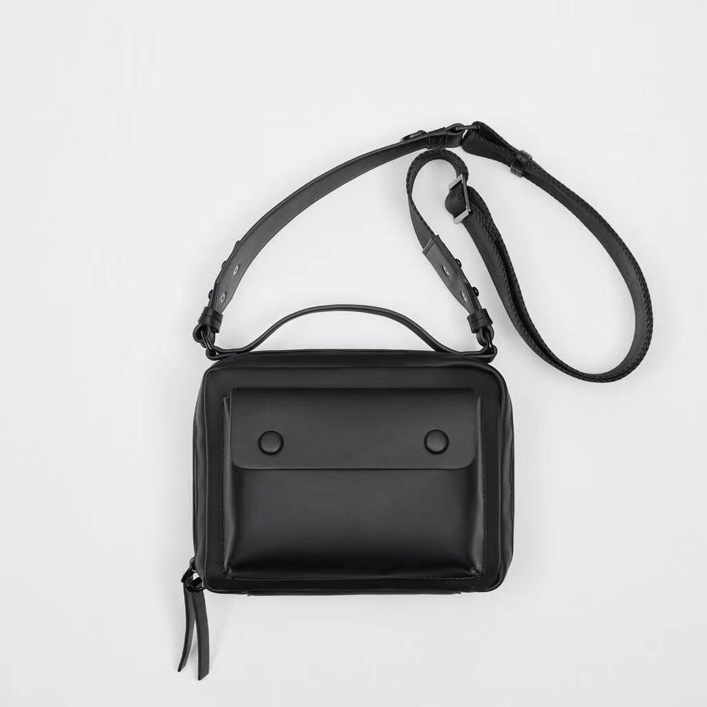 Bolso bandolera cuadrado pequeño para teléfono móvil marrón para hombre y mujer