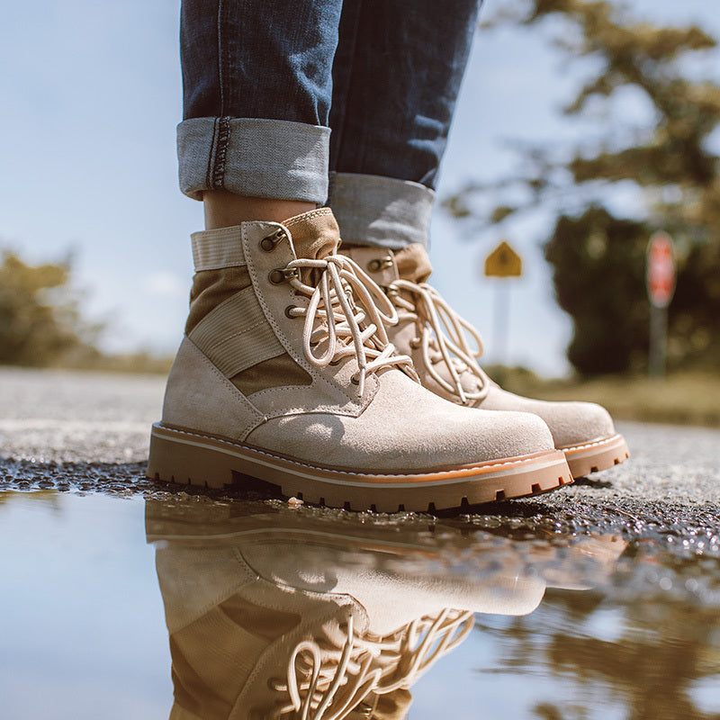 Bottes de travail mi-hautes pour hommes, style désert