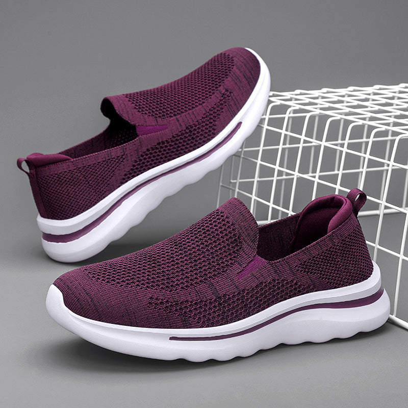 Chaussures plates de jogging pour femmes en maille respirante pour le sport et la marche