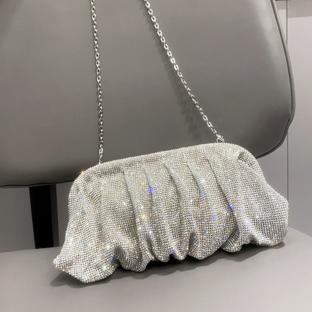 Sac de soirée à volants et strass pour femme