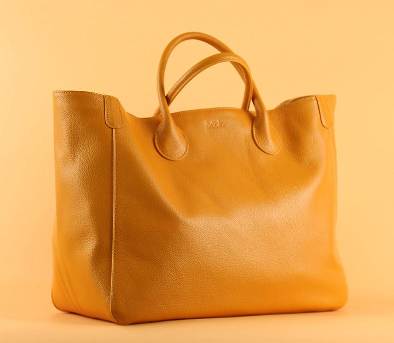 Sac fourre-tout tendance pour femme en cuir avec couche supérieure