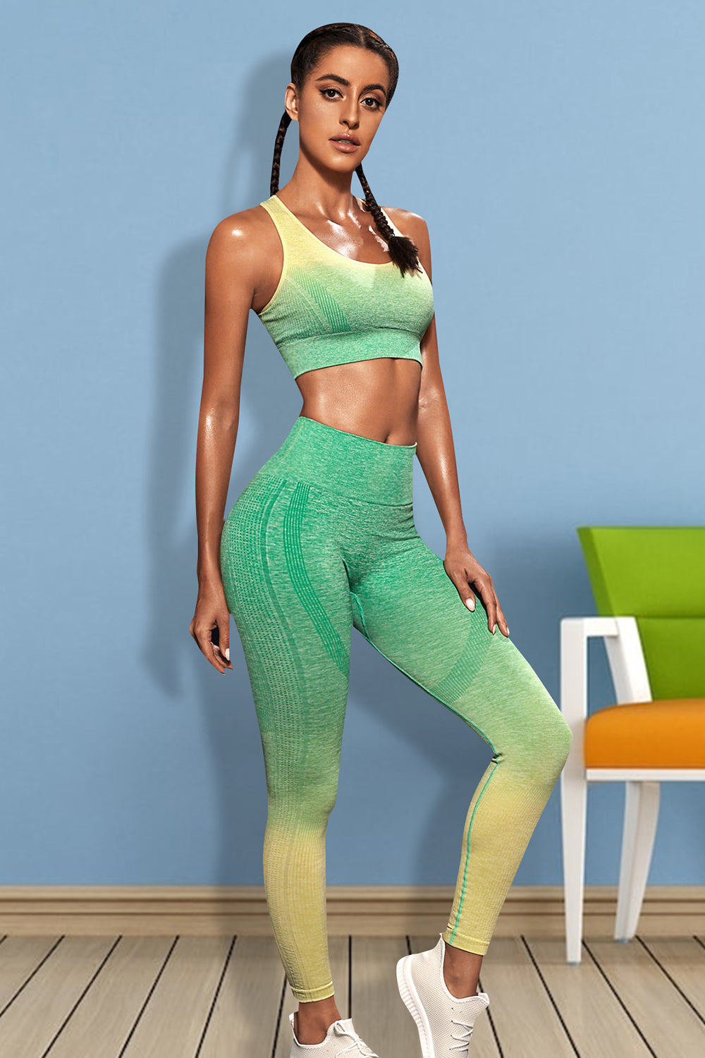 Ensemble débardeur et legging de sport dégradé