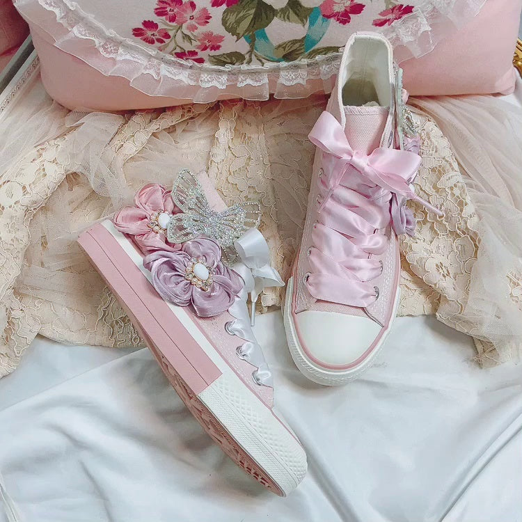 Lace-up Canvas Shoes Fairy Dream Flower