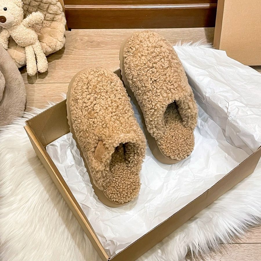 Teddy Fluffy Slippers Women's Outer Wear