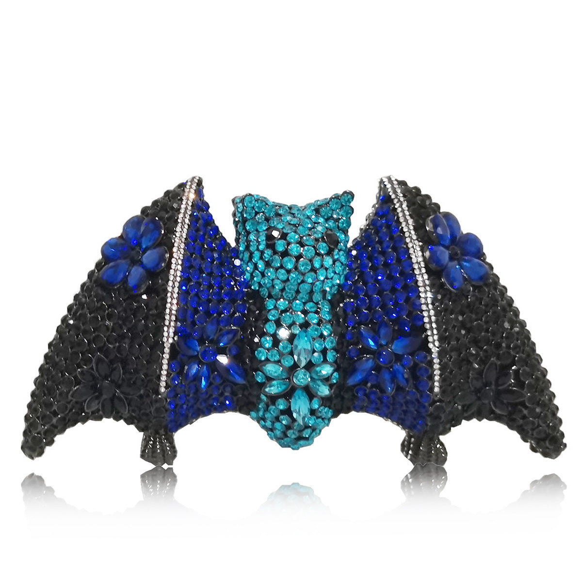 Pochette de luxe en forme de chauve-souris d'Halloween avec diamants