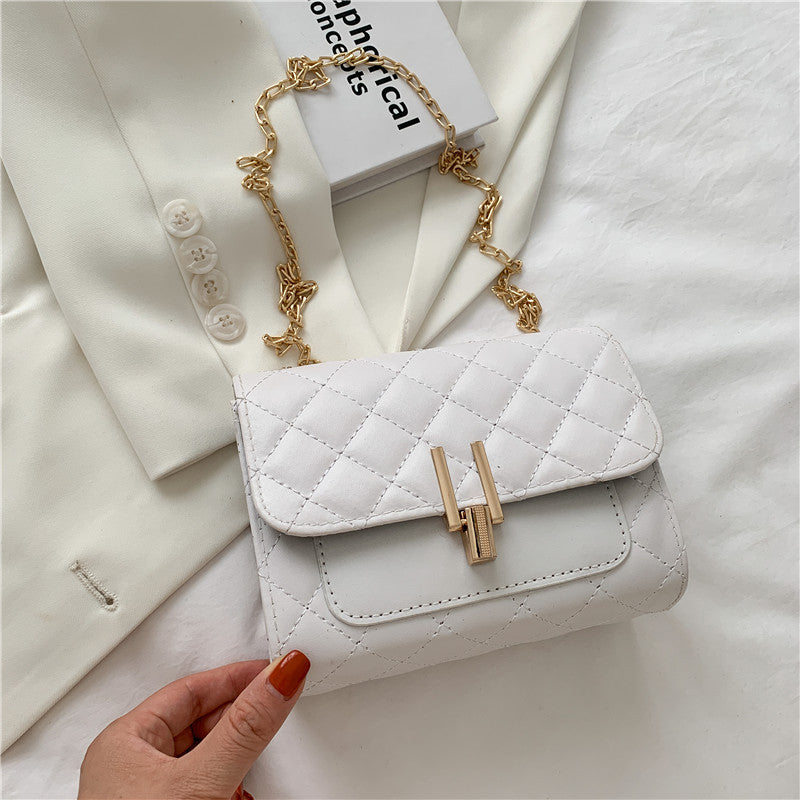 Sac à bandoulière tendance et polyvalent en forme de treillis de diamant pour femme