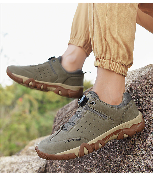 Chaussures d'alpinisme de loisirs à boucle rotative pour hommes, antidérapantes, résistantes à l'usure, pour le printemps et l'automne, pour l'extérieur