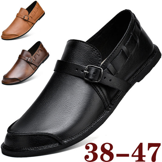 Zapatos casuales de cuero con suela blanda para uso diario para hombres