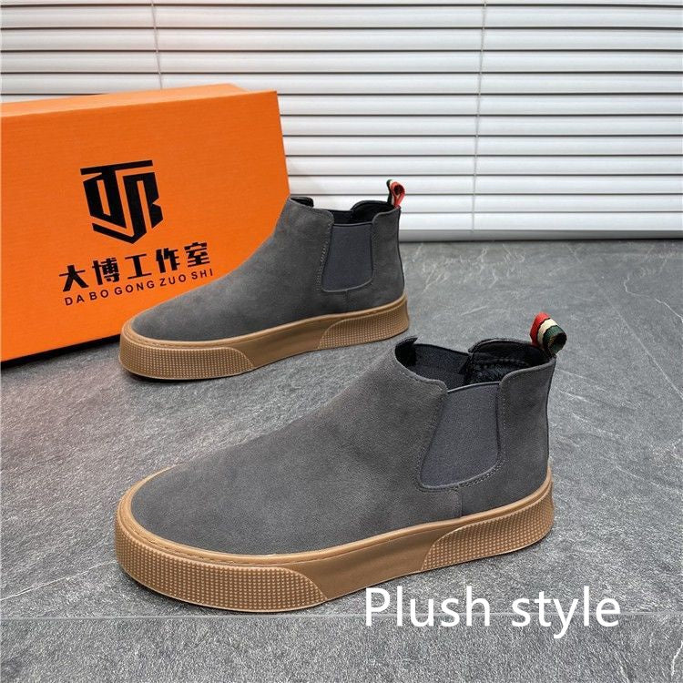 Zapatos casuales de invierno de terciopelo y algodón cálidos para hombre