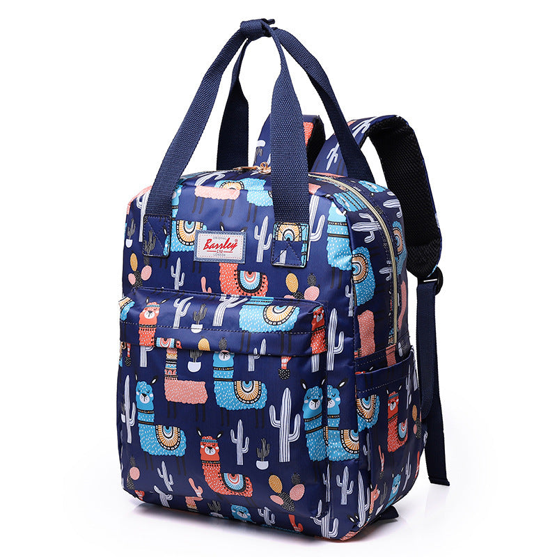 Mini Printed Folding Trolley Bag Detachable Dual Purpose Backpack