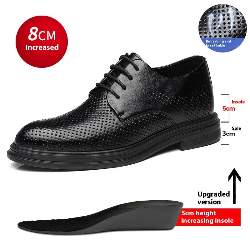 Height Increasing Insole Breathable Calf Leather Shoes