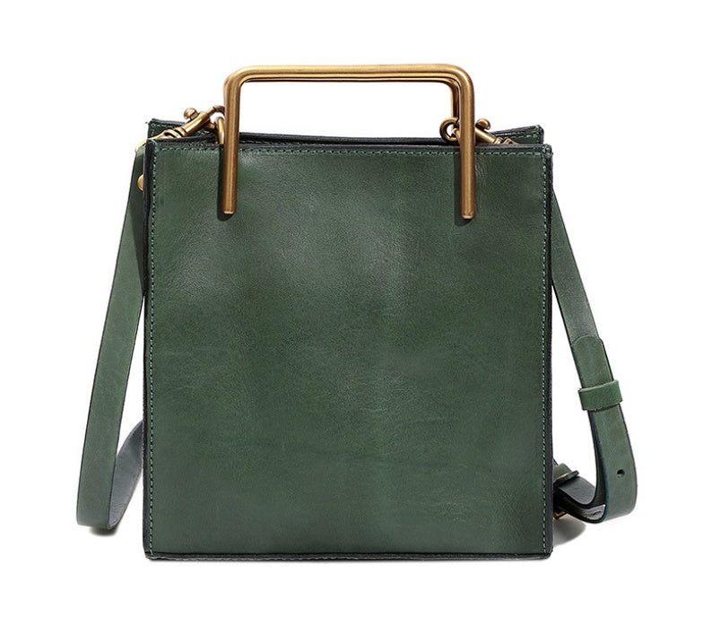 Bolso de hombro diagonal Bolso de hombro retro hecho a mano de piel curtida vegetal italiana