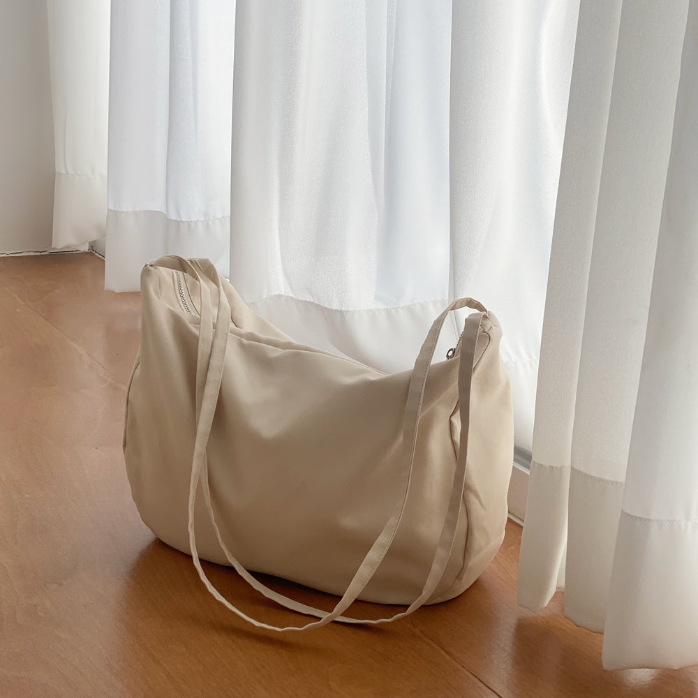 Bolso de lona sencillo con cremallera para mujer