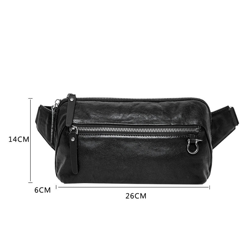 Nuevo bolso casual multifuncional de cuero de vaca puro vintage para hombres