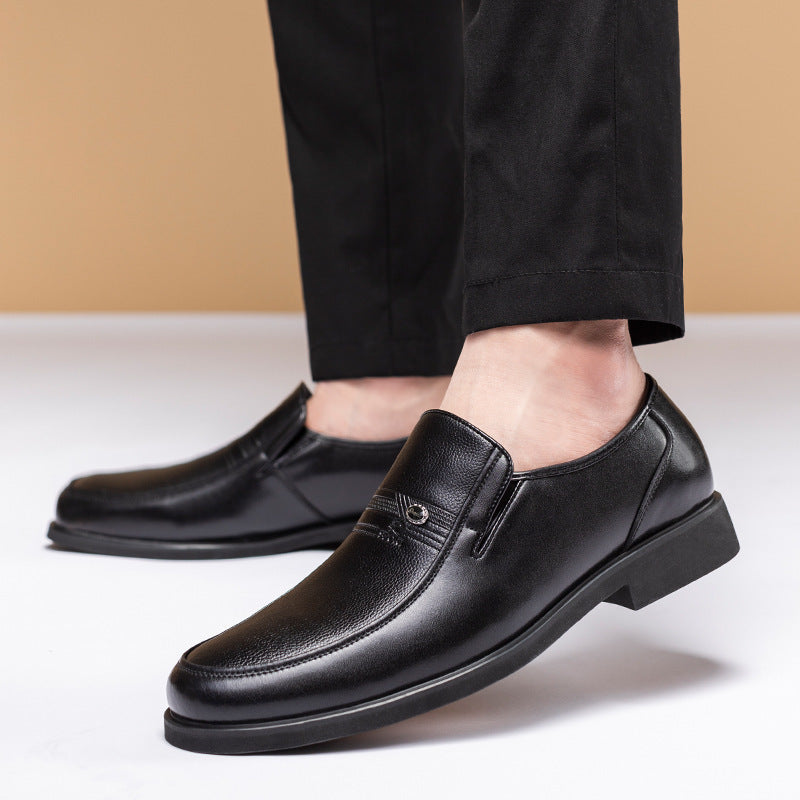 Zapatos casuales de negocios de estilo inglés de cuero genuino para hombres