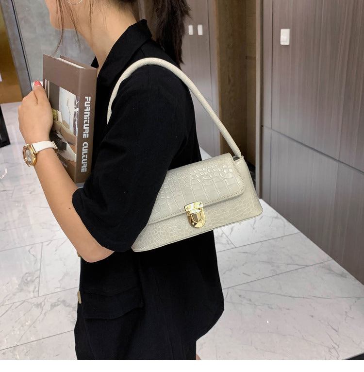 New Trendy Korean Style All-match Stone Pattern Fashion Shoulder Underarm Bag